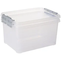 Rangement|Gifi Box de rangement avec fermeture clips 25L x2 - 44x31xH23cm