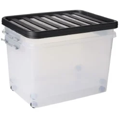 Rangement|Gifi Box de rangement avec fermeture clips 45L x2 - 52x36,5xH34cm