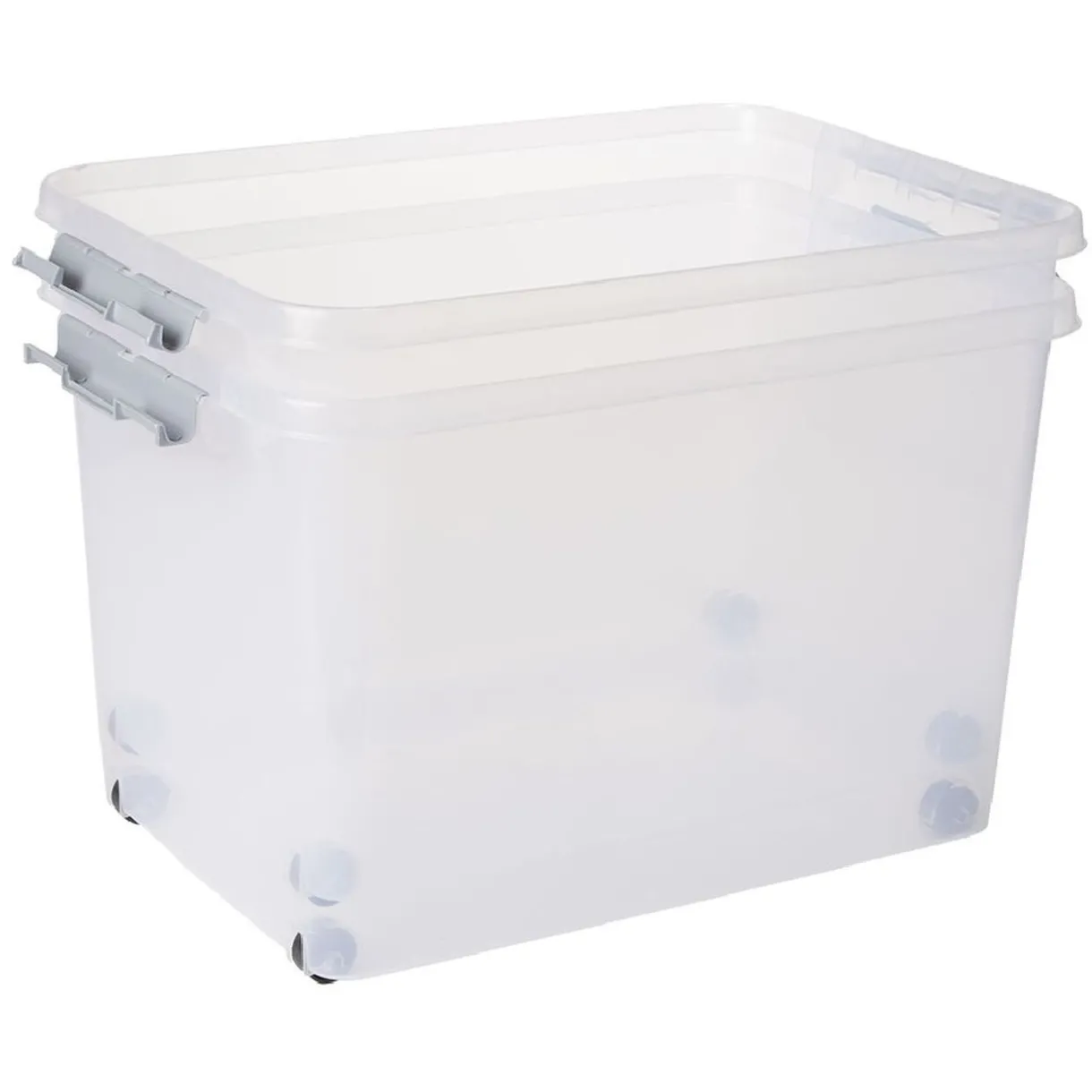 Rangement|Gifi Box de rangement avec fermeture clips 45L x2 - 52x36,5xH34cm