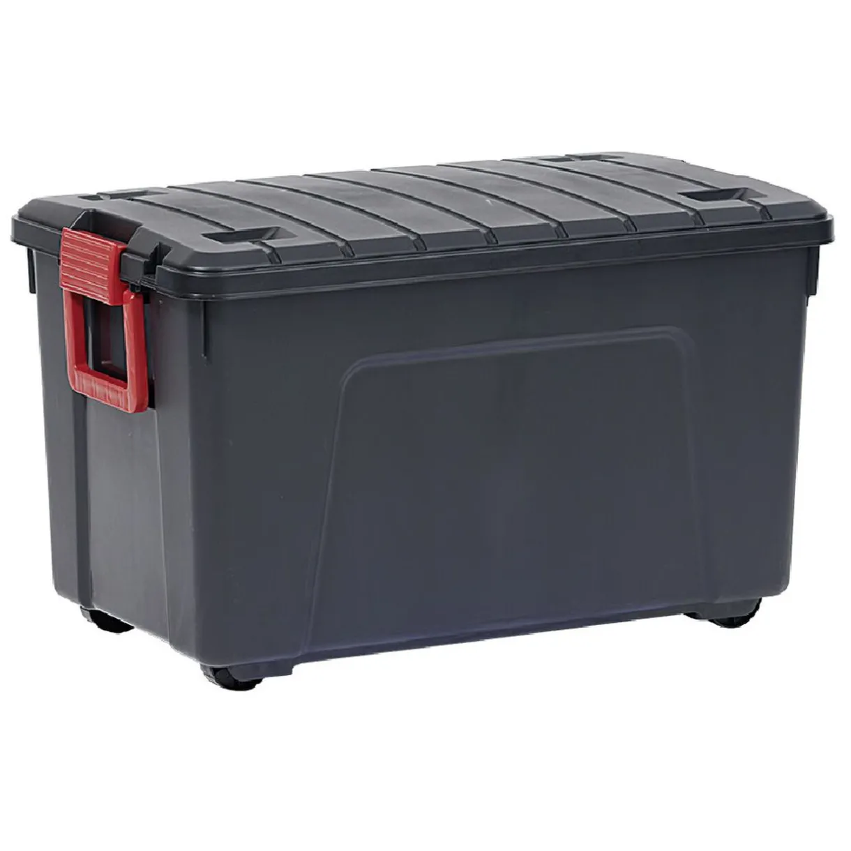 Rangement|Gifi Box de rangement brico 4 roulettes fermeture à clips 110L