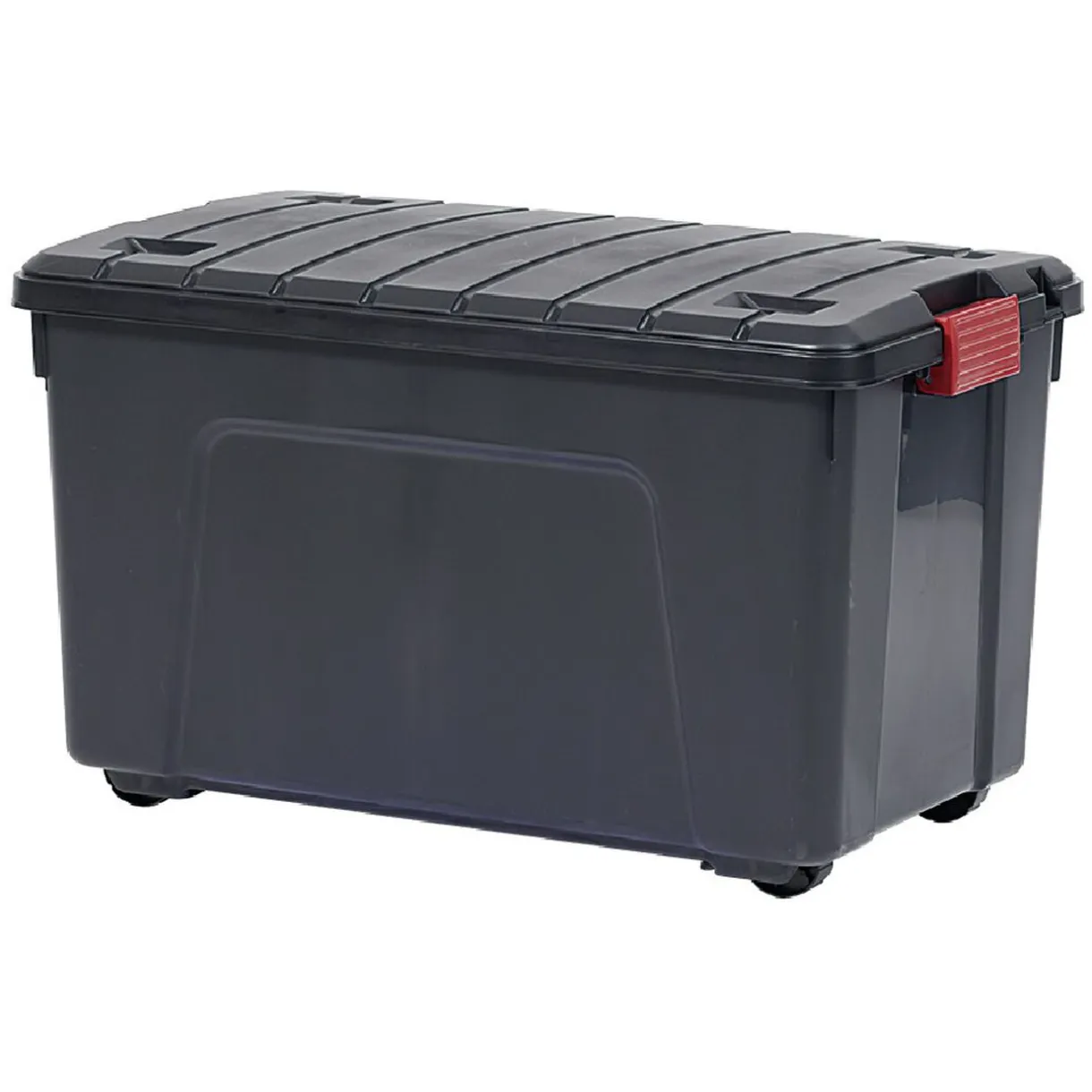 Rangement|Gifi Box de rangement brico 4 roulettes fermeture à clips 110L