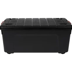 Rangement|Gifi Box de rangement brico 4 roulettes fermeture à clips 75L