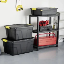 Rangement|Gifi Box de rangement brico noir 42L