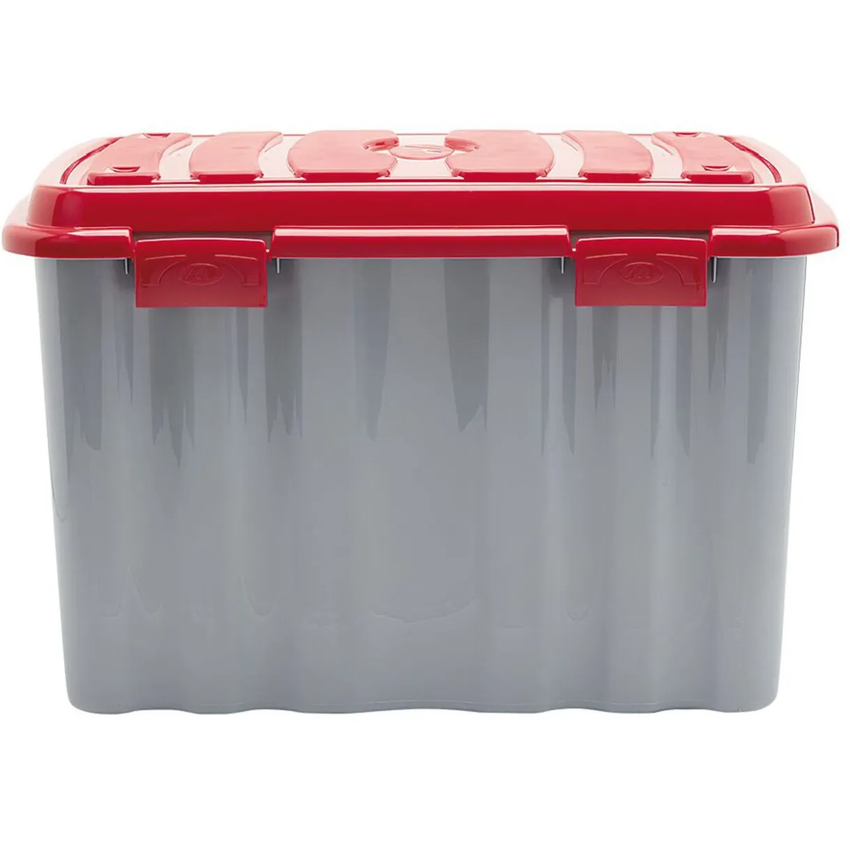 Rangement|Gifi Box de rangement bricolage 54 L gris et rouge x2