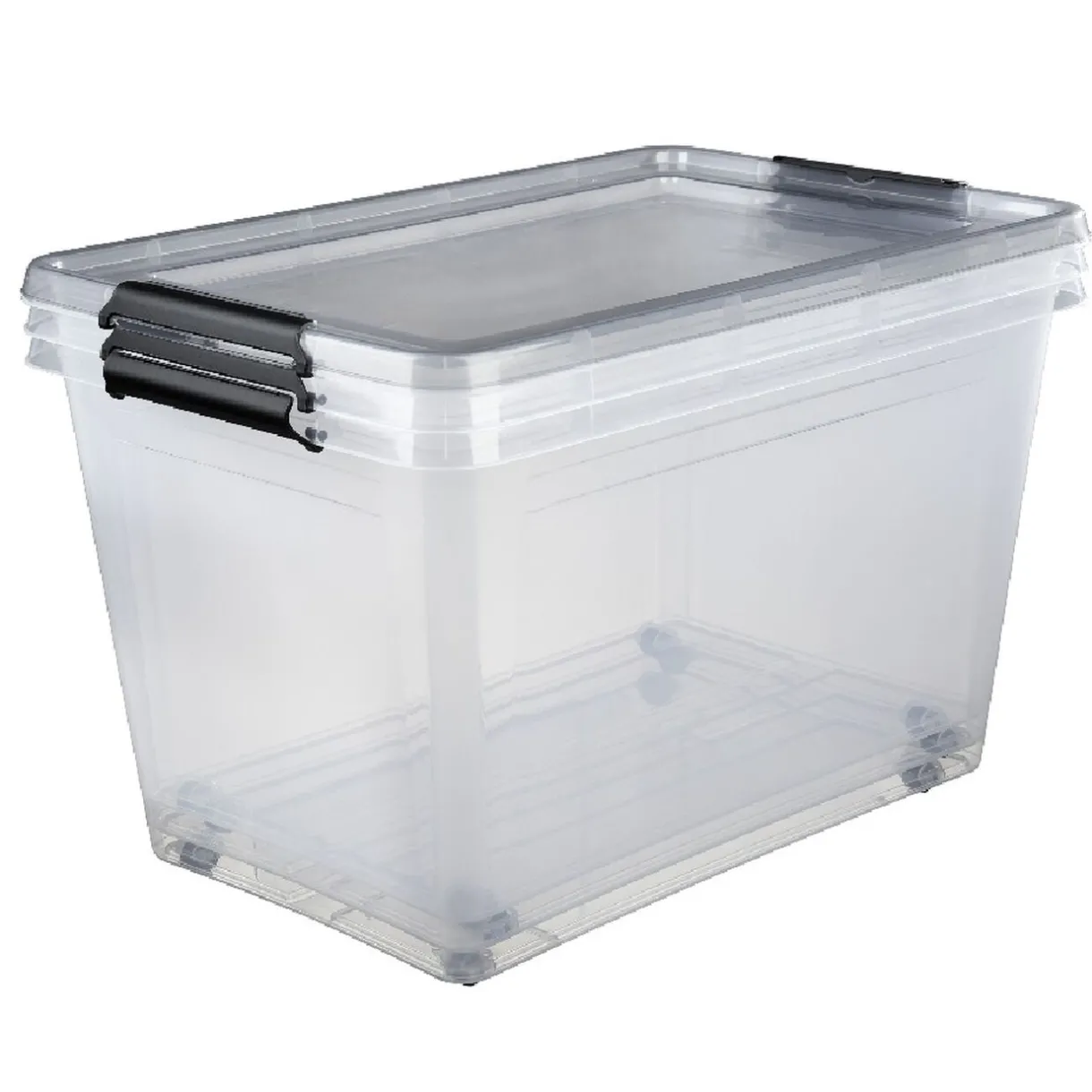 Rangement|Gifi Box de rangement couvercle clips transparent 60 L x3