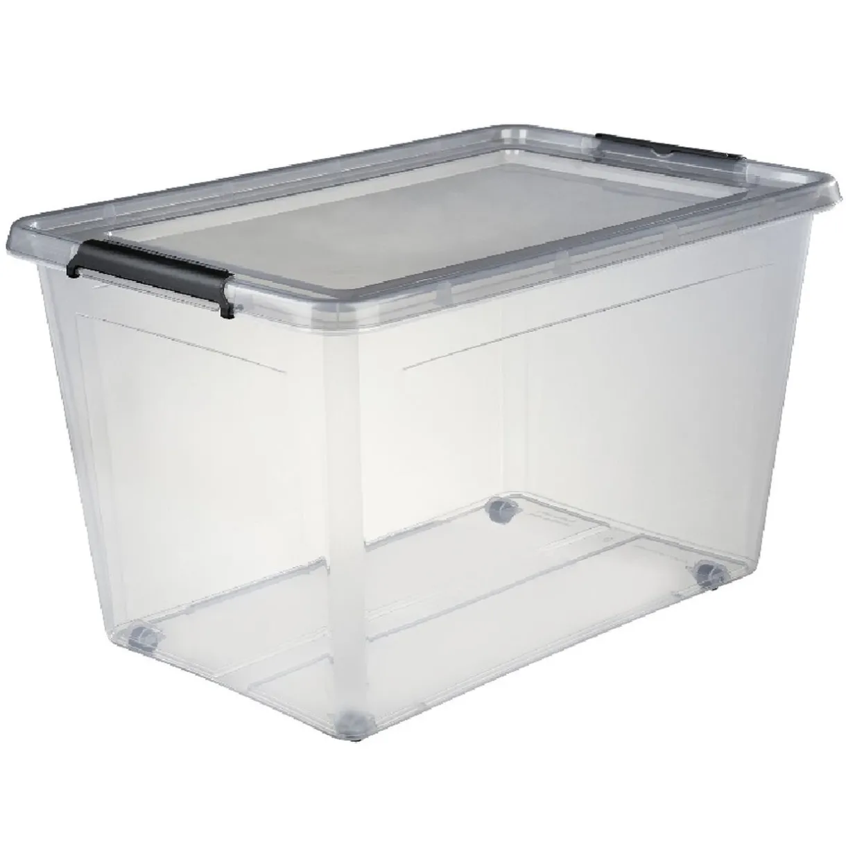 Rangement|Gifi Box de rangement couvercle clips transparent 60 L x3
