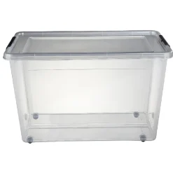 Rangement|Gifi Box de rangement couvercle clips transparent 60 L x3