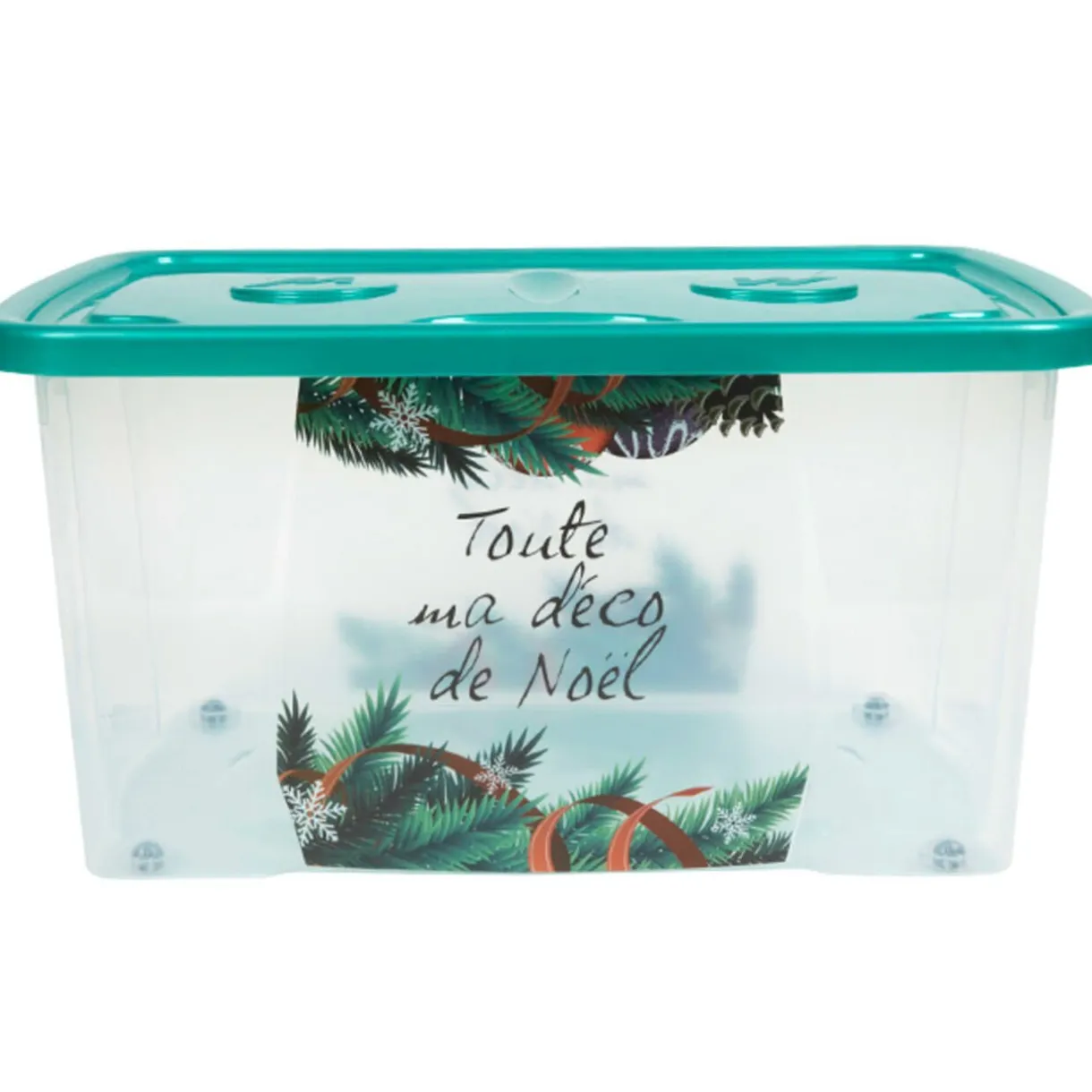 Rangement|Gifi Box de rangement déco de Noël vert 44 L