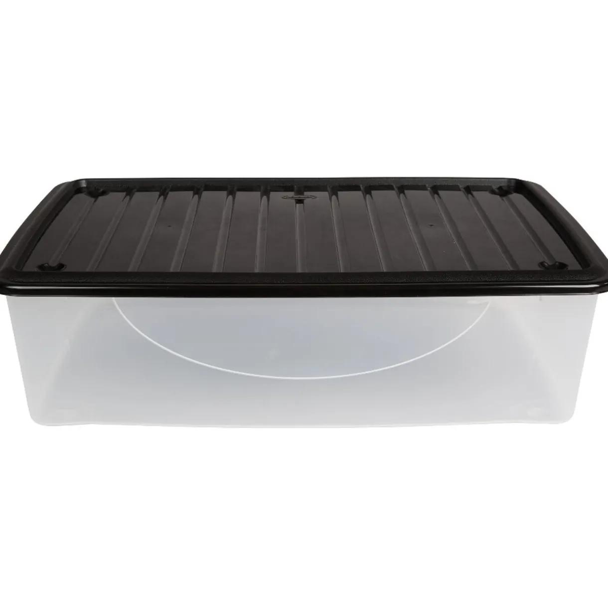Rangement|Gifi Box de rangement dessous de lit transparent couvercle noir 27L
