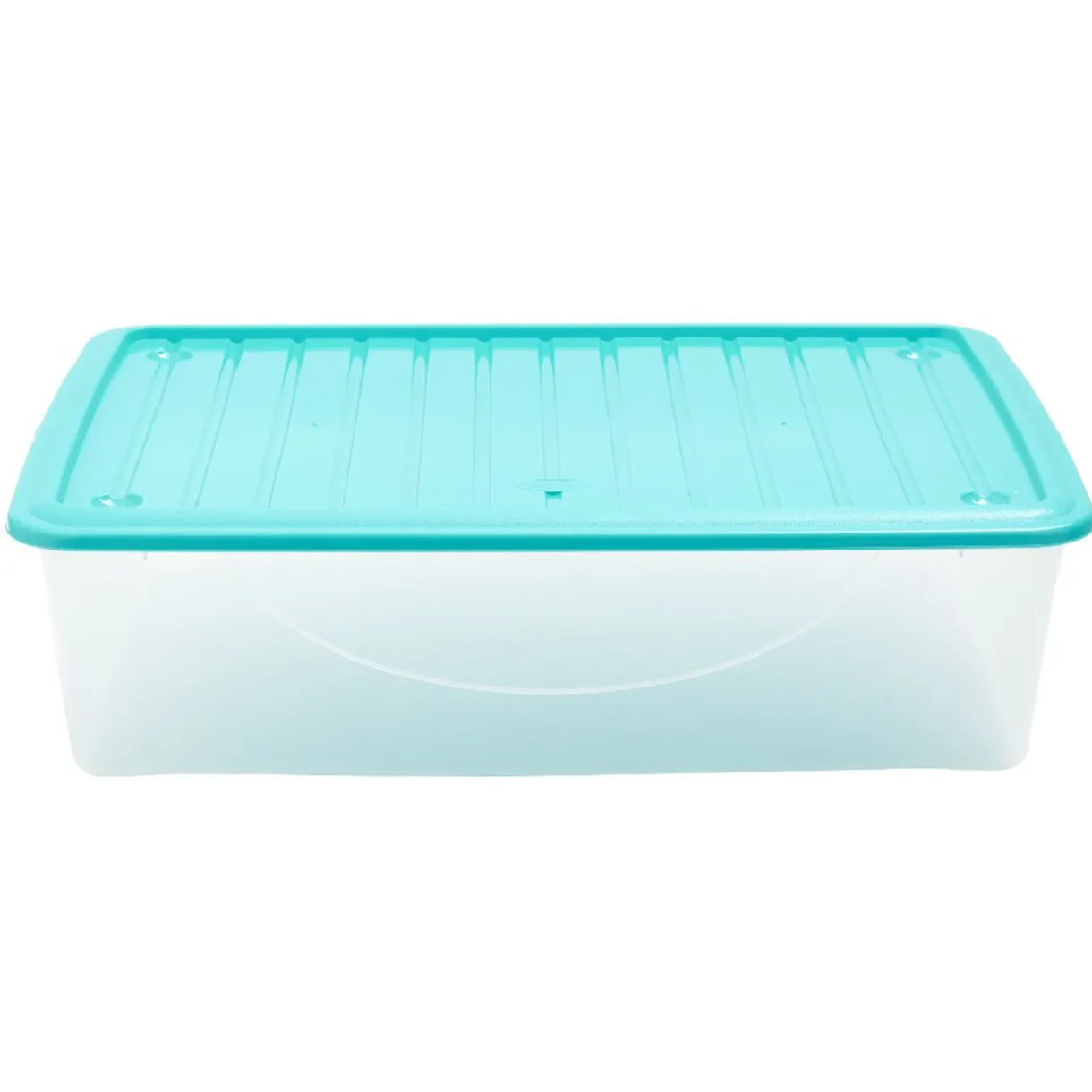 Rangement|Gifi Box de rangement dessous de lit transparent couvercle bleu 27L