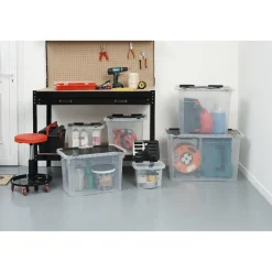 Rangement|Gifi Box de rangement en plastique avec fermeture clips 100 L