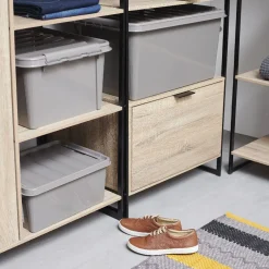 Rangement|Gifi Box de rangement grise 14 L