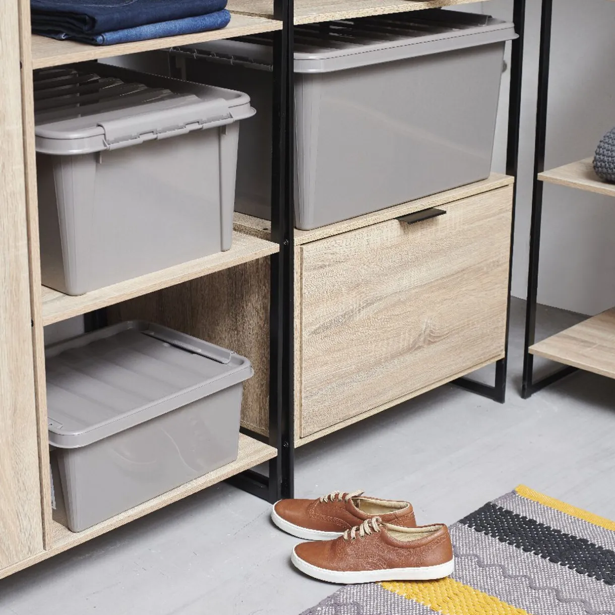 Rangement|Gifi Box de rangement grise 14 L