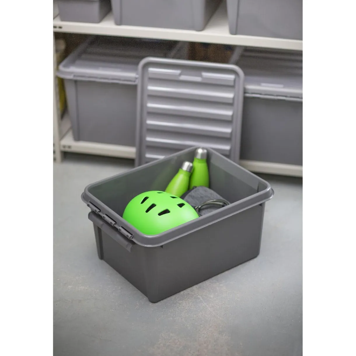 Rangement|Gifi Box de rangement grise 31 L