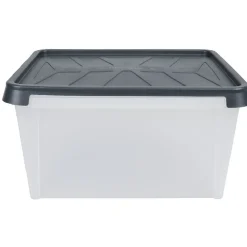 Entretien Du Linge|Gifi Box de rangement hermétique 33 L transparent et gris