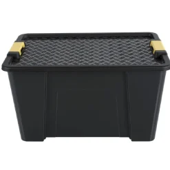 Rangement|Gifi Box de rangement noir avec couvercle 15 L