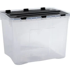 Rangement|Gifi Box de rangement plastique 42 L noir