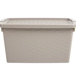 Entretien Du Linge|Gifi Box de rangement plastique 10 L taupe