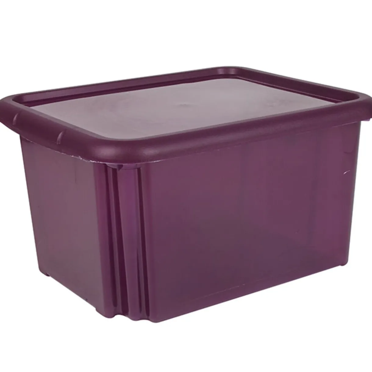 Rangement|Gifi Box de rangement plastique 30 L prune