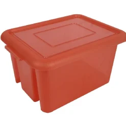 Rangement|Gifi Box de rangement plastique 55 L corail