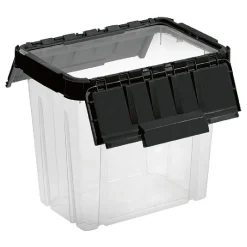 Rangement|Gifi Box de rangement plastique 9 L ouverture papillon noir