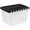 Rangement|Gifi Box de rangement plastique 19 L ouverture papillon noir