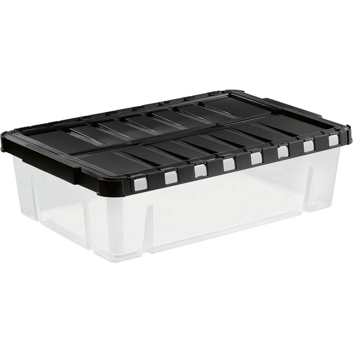 Rangement|Gifi Box de rangement plastique 29 L ouverture papillon noir