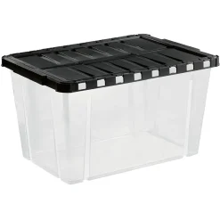 Rangement|Gifi Box de rangement plastique 54 L ouverture papillon