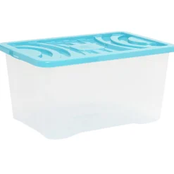 Rangement|Gifi Box de rangement transparent avec couvercle 60 L