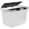 Rangement|Gifi Box de rangement transparent couvercle fractionnable noir 10 L