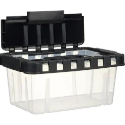 Rangement|Gifi Box de rangement transparent couvercle fractionnable noir 10 L