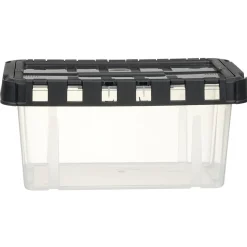 Rangement|Gifi Box de rangement transparent couvercle fractionnable noir 10 L
