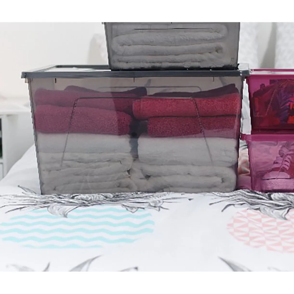 Rangement|Gifi Box de rangement violet 46 L