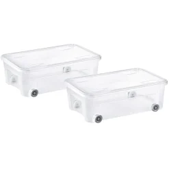 Rangement|Gifi Box dessous de lit transparent 29,5L x2