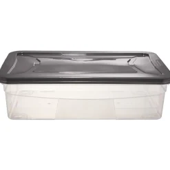 Rangement|Gifi Box dessous de lit transparent et gris 30L