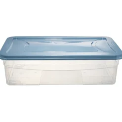 Rangement|Gifi Box dessous de lit transparent et bleu 30L