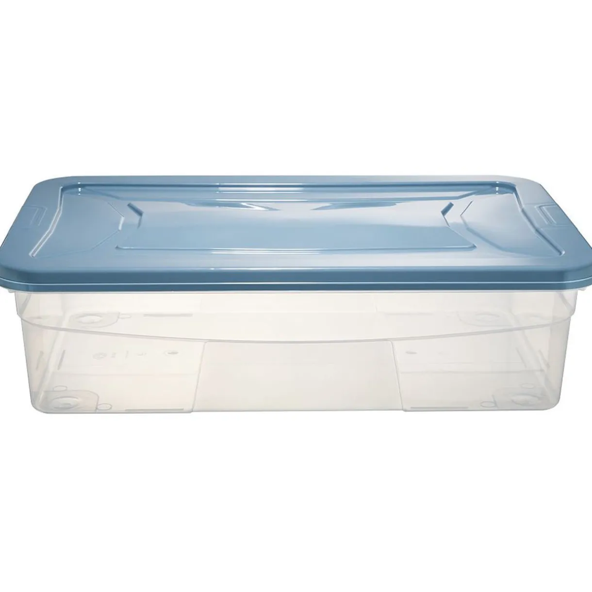 Rangement|Gifi Box dessous de lit transparent et bleu 30L