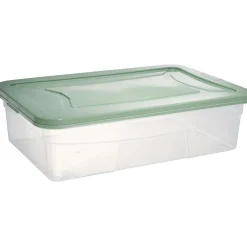 Rangement|Gifi Box dessous de lit transparent et vert 30L