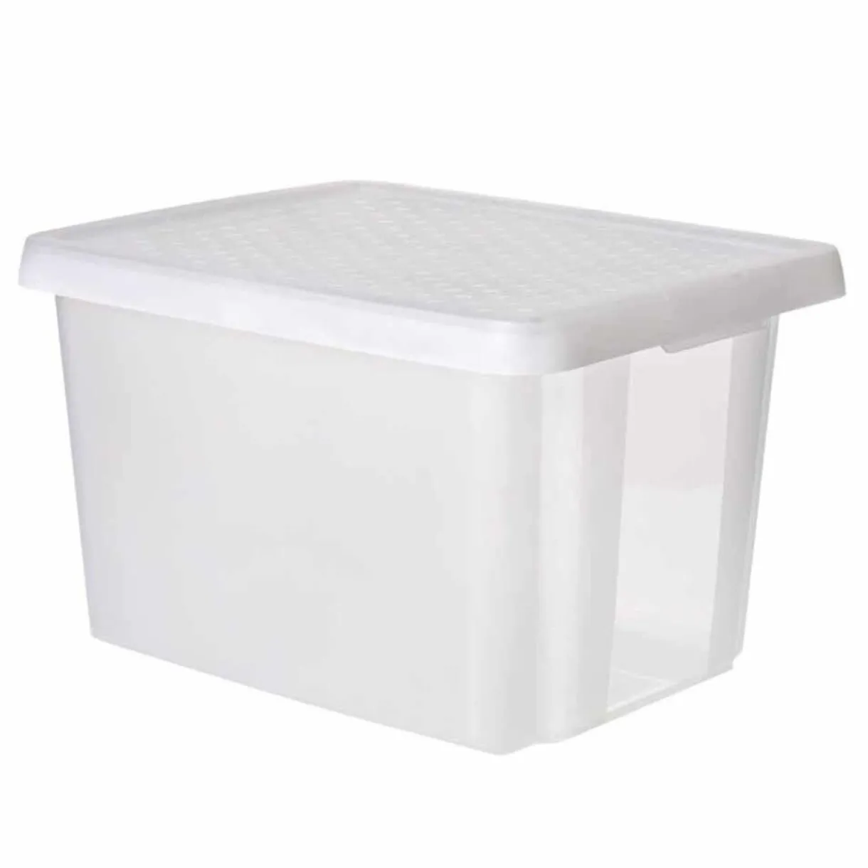 Rangement|Gifi Box Essentiels couvercle blanc transparent 26 L x2