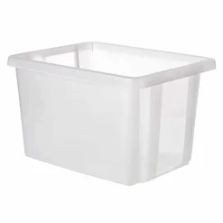 Rangement|Gifi Box Essentiels couvercle blanc transparent 26 L x2