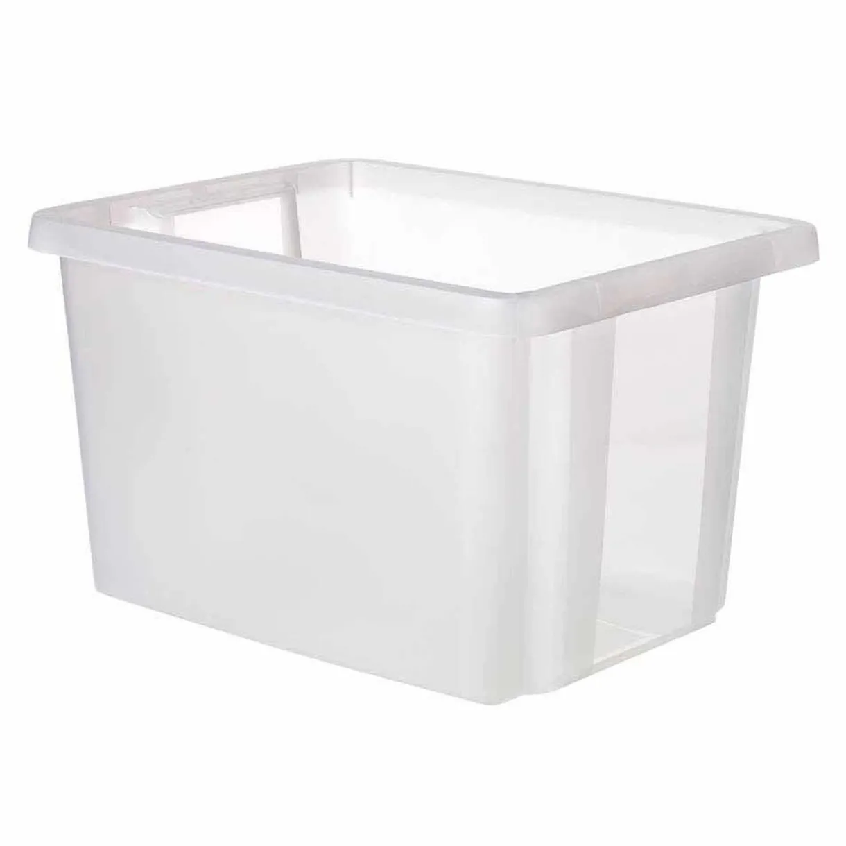 Rangement|Gifi Box Essentiels couvercle blanc transparent 26 L x2