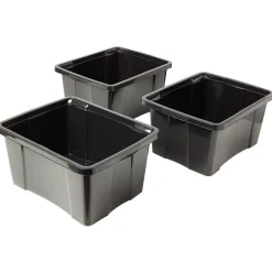 Rangement|Gifi Box plastique noir 30L x3