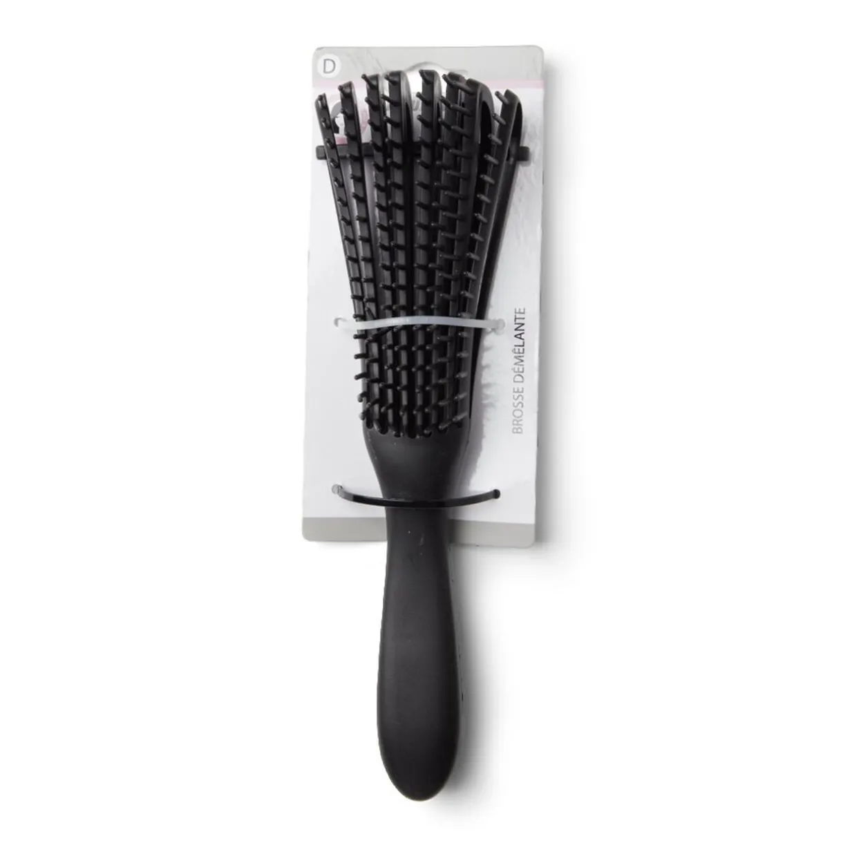 Gifi Brosse à cheveux démêlante plate à picots PVC noir