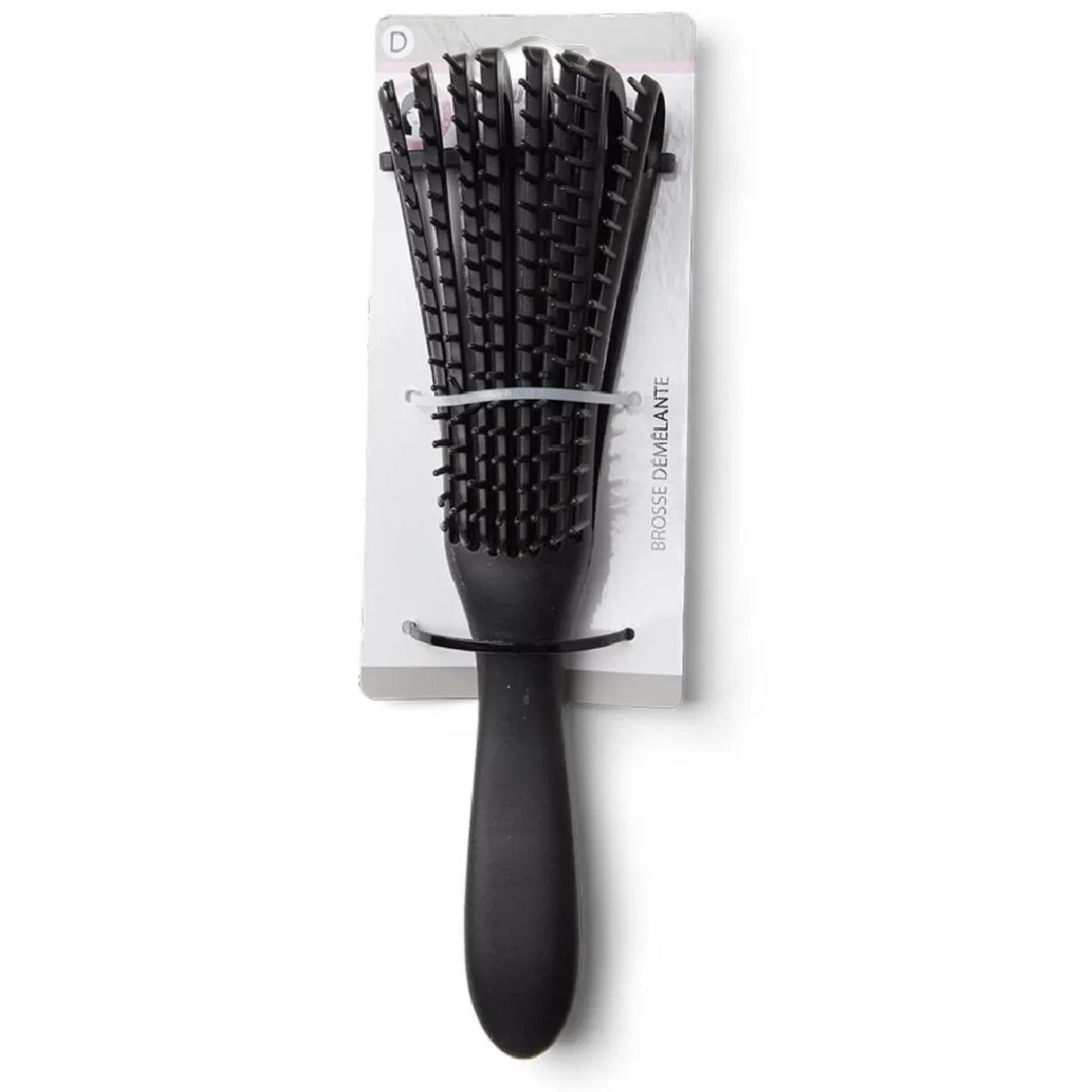 Gifi Brosse à cheveux démêlante plate à picots PVC noir