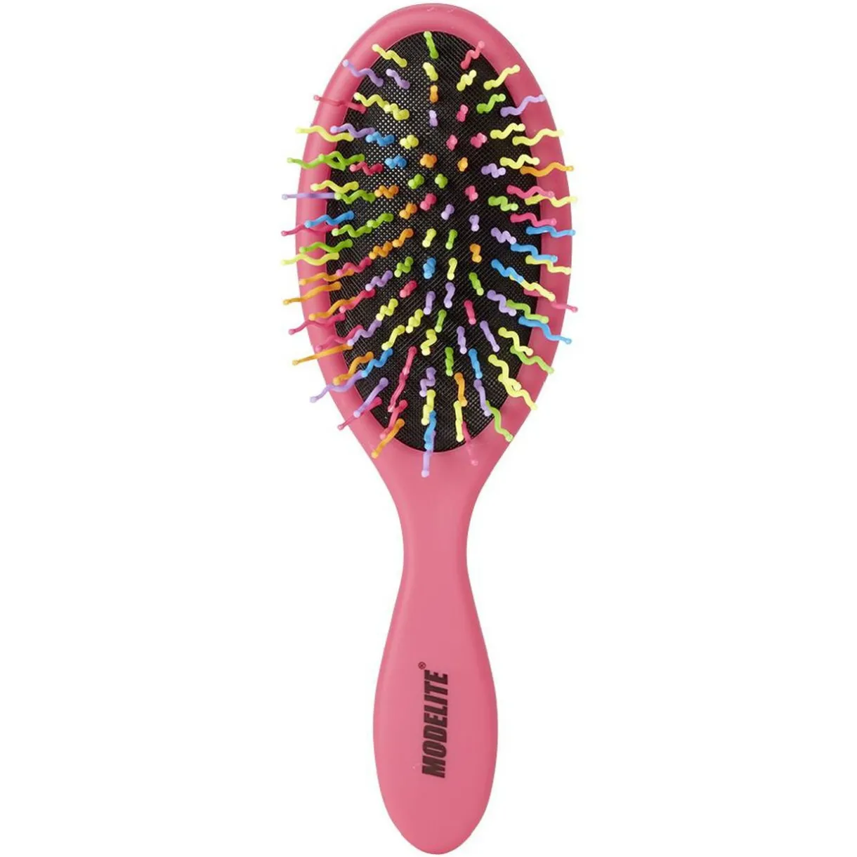 Gifi Brosse pneumatique ovale picots perlés pvc multicolore fuchsia
