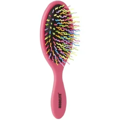 Gifi Brosse pneumatique ovale picots perlés pvc multicolore fuchsia
