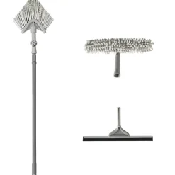 Nettoyage Et Entretien|Gifi Brosse téléscopique Homclean embouts x3 gris et bleu