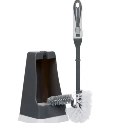 Hot Gifi Brosse WC avec support et brossette intégrée noir et blanc