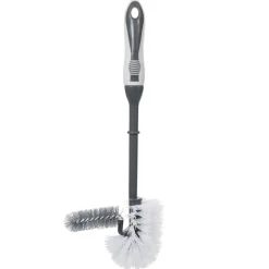Hot Gifi Brosse WC avec support et brossette intégrée noir et blanc