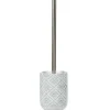 Online Gifi Brosse WC céramique design rosace blanc bleu